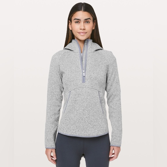 lululemon athletica Tops - Lululemon Athletica Heathered Gray Half-Zip Hoodie